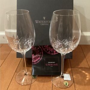 New Waterford Lismore Essence Goblets Red Wine Water Glasses 143781 Crystal 22oz